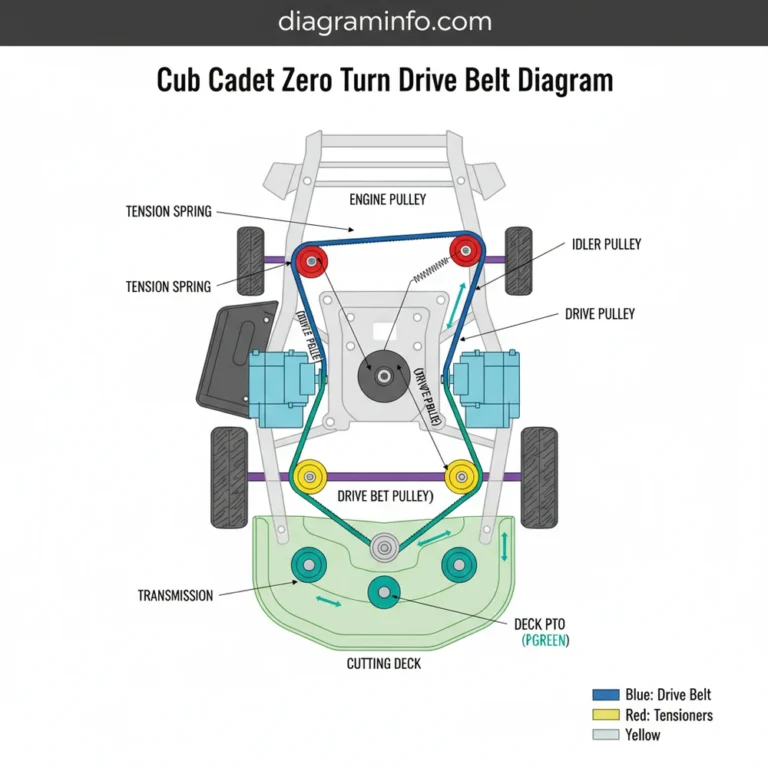 cub cadet zero turn drive belt diagram diagram with labeled components and explanations