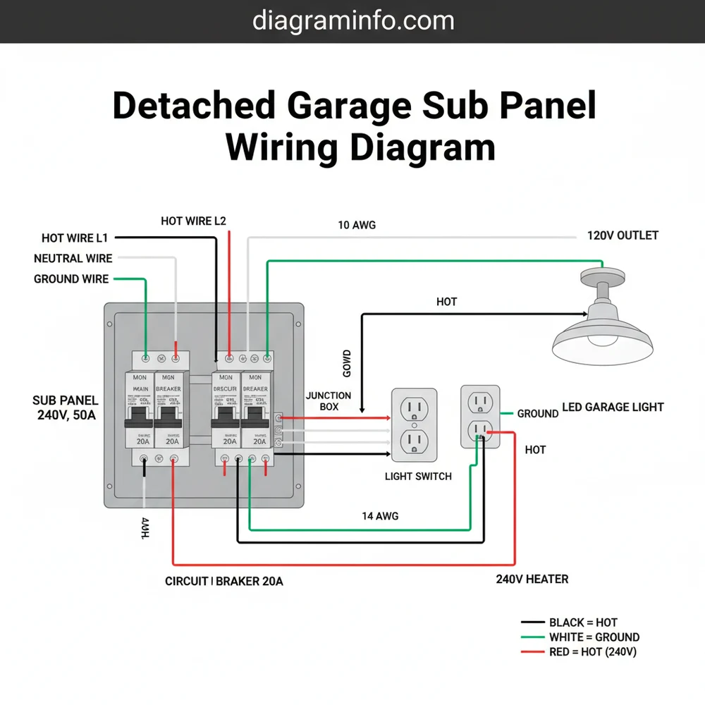 detached garage sub panel wiring diagram diagram with labeled components and explanations