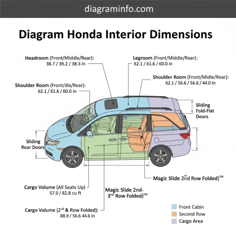 diagram honda odyssey interior dimensions diagram with labeled components and explanations