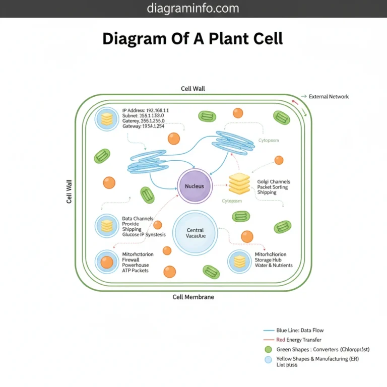 diagram of a plant cell diagram with labeled components and explanations