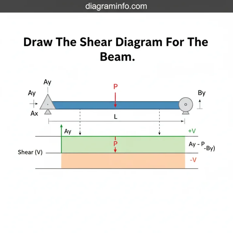 draw the shear diagram for the beam. diagram with labeled components and explanations