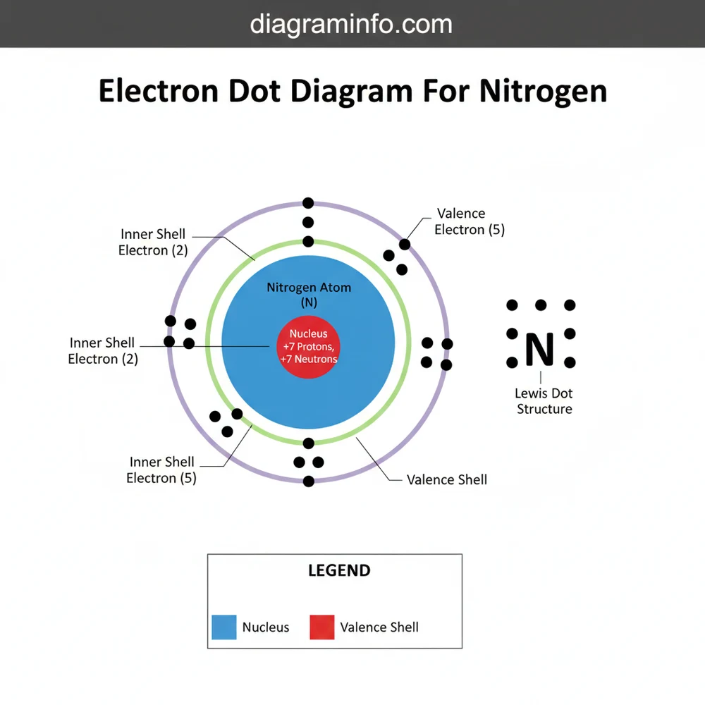 electron dot diagram for nitrogen diagram with labeled components and explanations