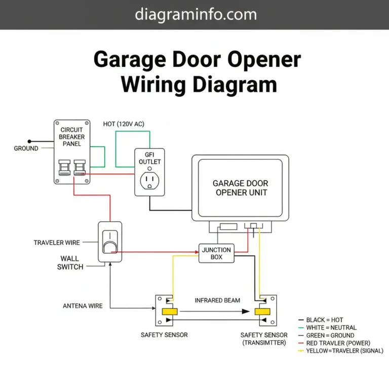 garage door opener wiring diagram diagram with labeled components and explanations
