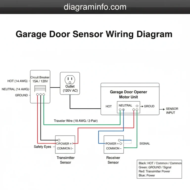 garage door sensor wiring diagram diagram with labeled components and explanations