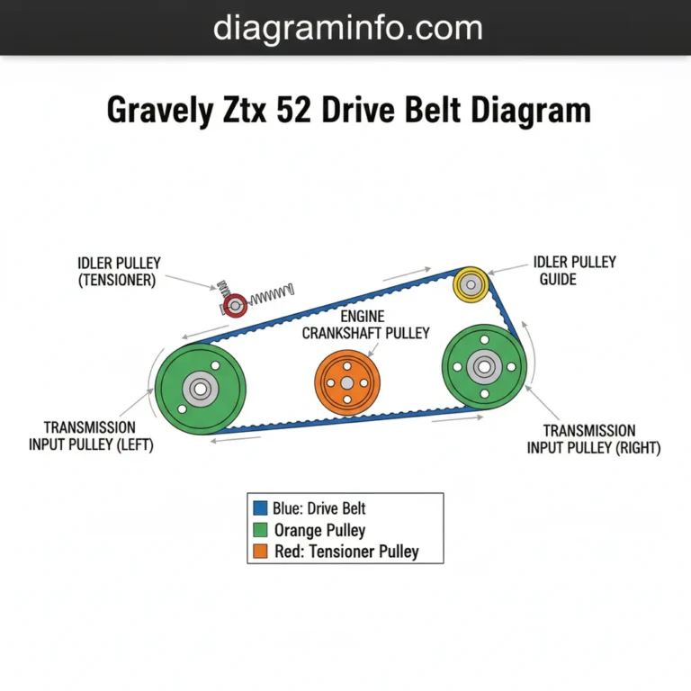 gravely ztx 52 drive belt diagram diagram with labeled components and explanations