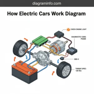 how electric cars work diagram diagram with labeled components and explanations