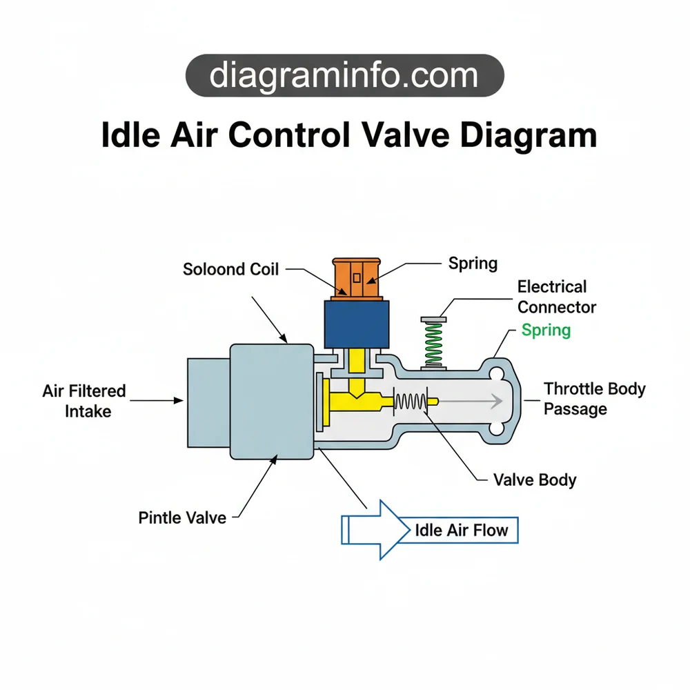 idle air control valve diagram diagram with labeled components and explanations