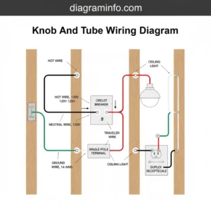 knob and tube wiring diagram diagram with labeled components and explanations