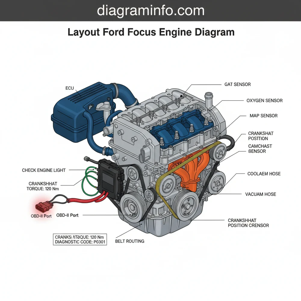 layout ford focus engine diagram diagram with labeled components and explanations