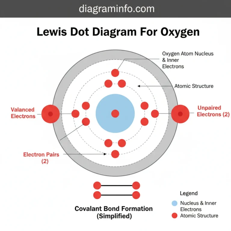 lewis dot diagram for oxygen diagram with labeled components and explanations
