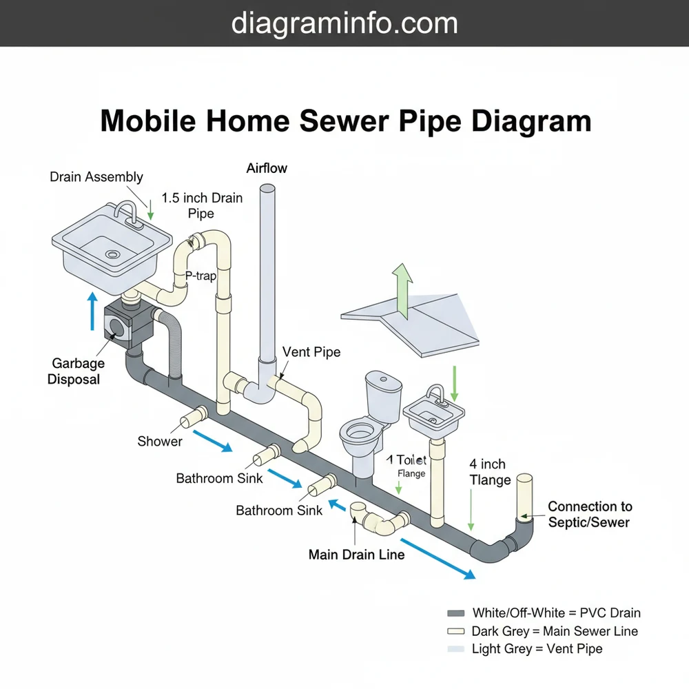 mobile home sewer pipe diagram diagram with labeled components and explanations