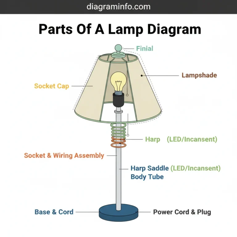 parts of a lamp diagram diagram with labeled components and explanations