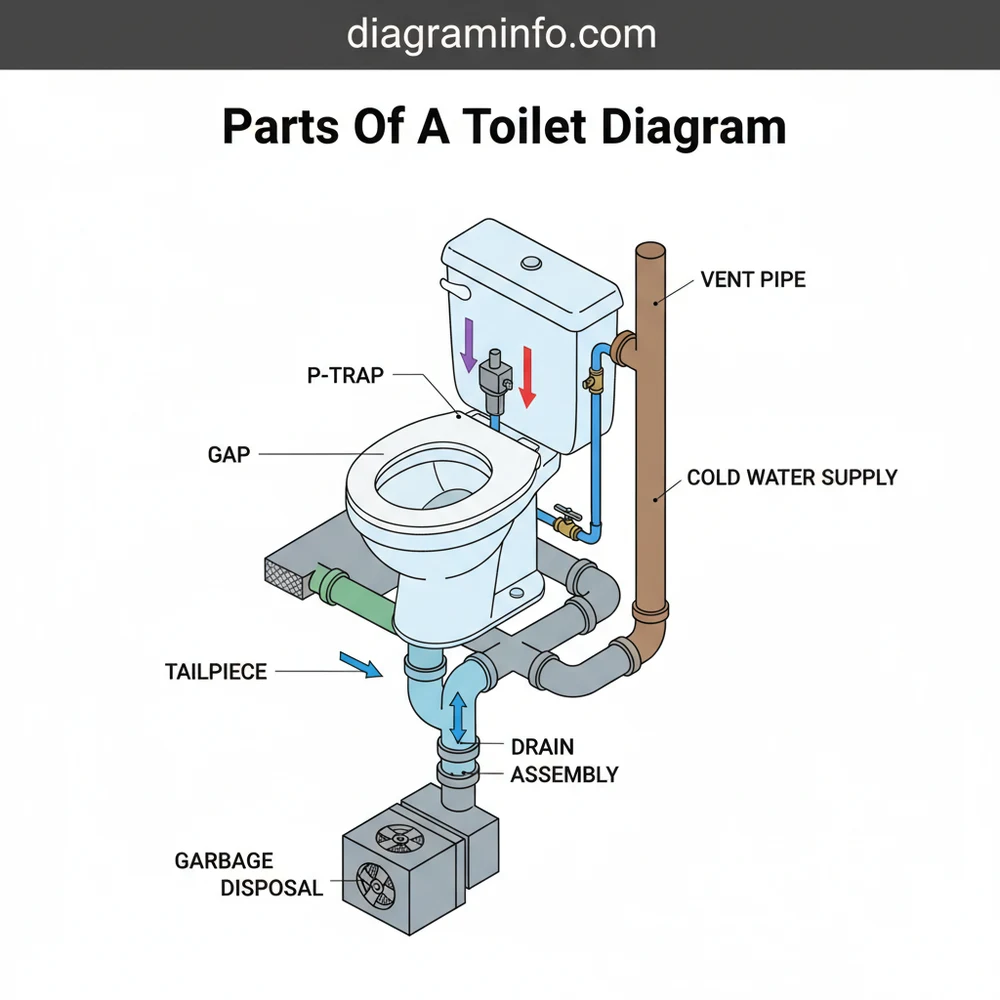 parts of a toilet diagram diagram with labeled components and explanations