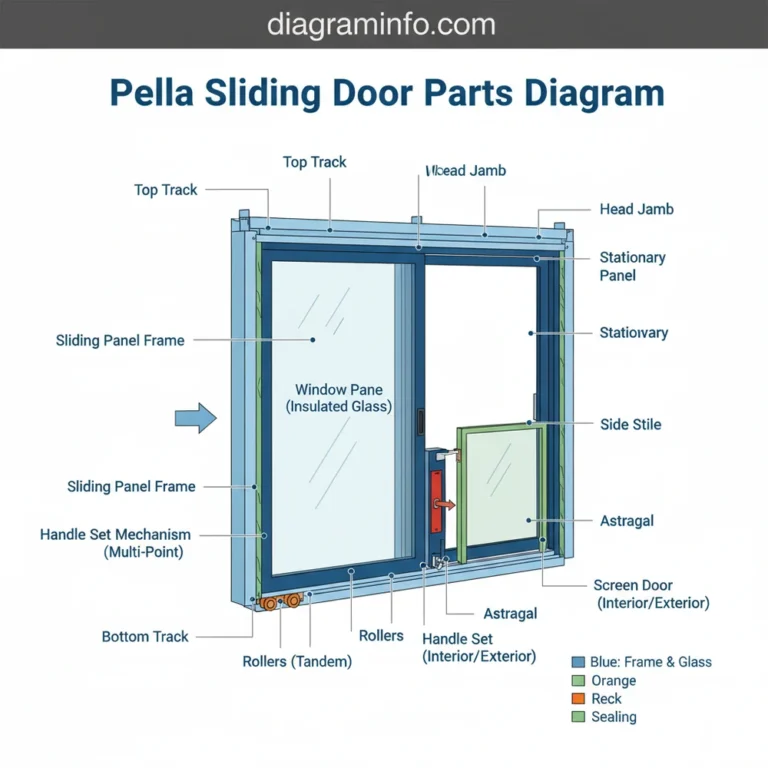 pella sliding door parts diagram diagram with labeled components and explanations