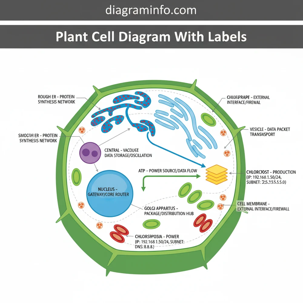 plant cell diagram with labels diagram with labeled components and explanations