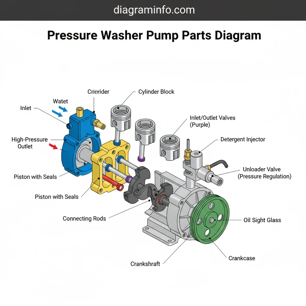 pressure washer pump parts diagram diagram with labeled components and explanations