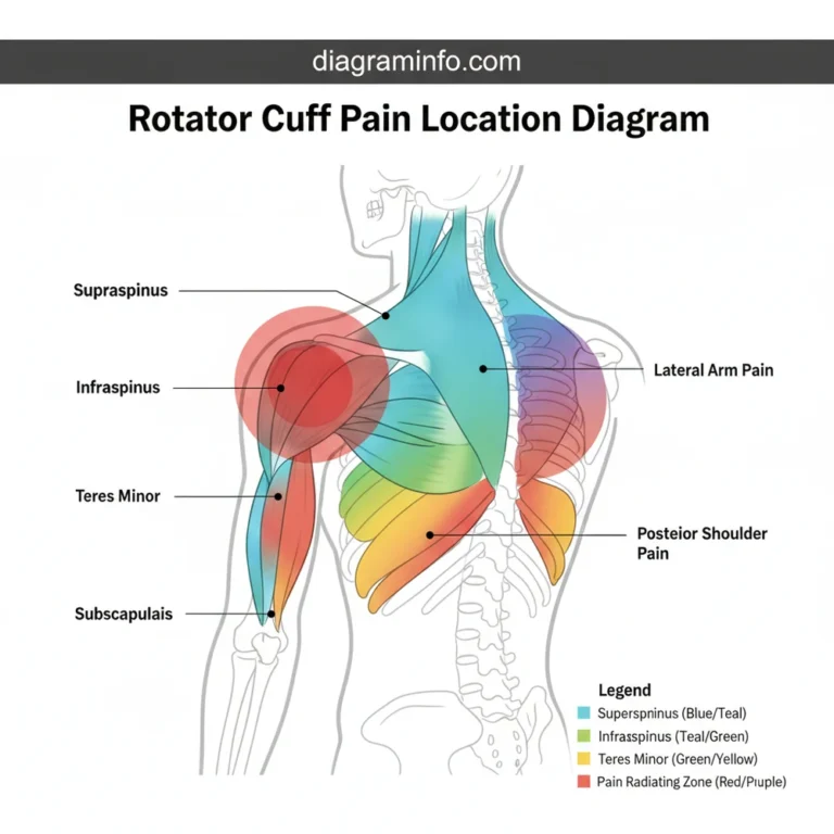 rotator cuff pain location diagram diagram with labeled components and explanations