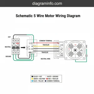 schematic 5 wire motor wiring diagram diagram with labeled components and explanations