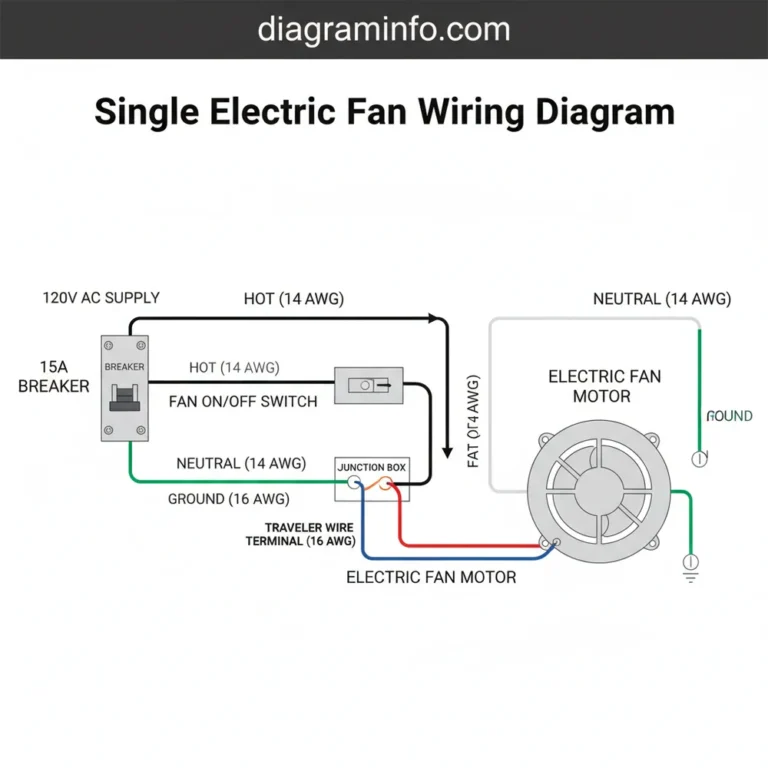 single electric fan wiring diagram diagram with labeled components and explanations