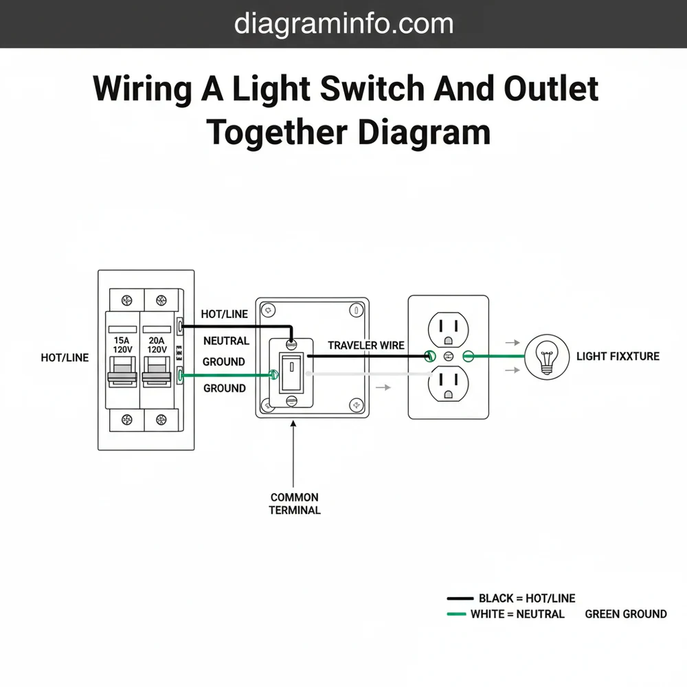 Wiring a Light Switch and Outlet Together Diagram Guide