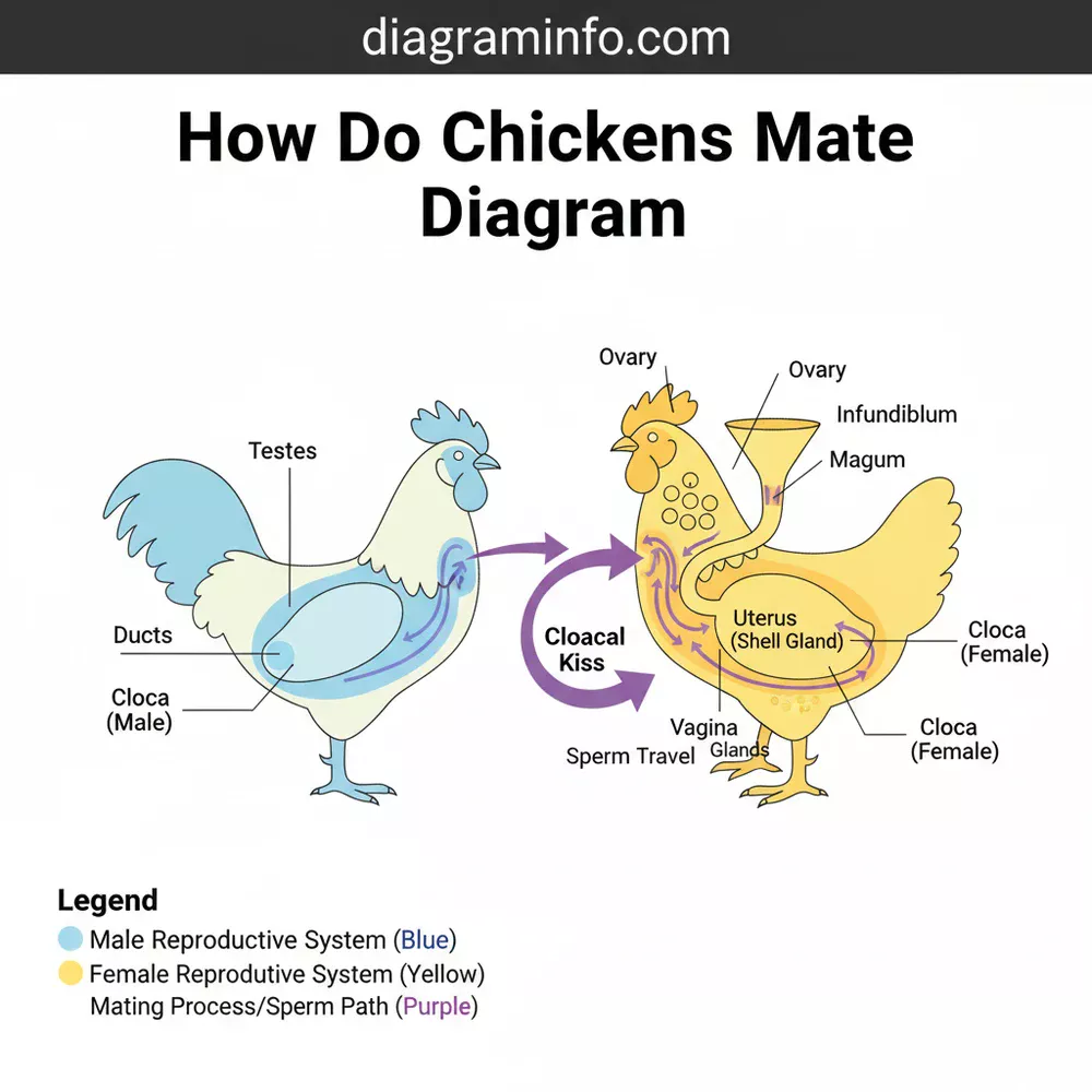 how do chickens mate diagram diagram with labeled components and explanations