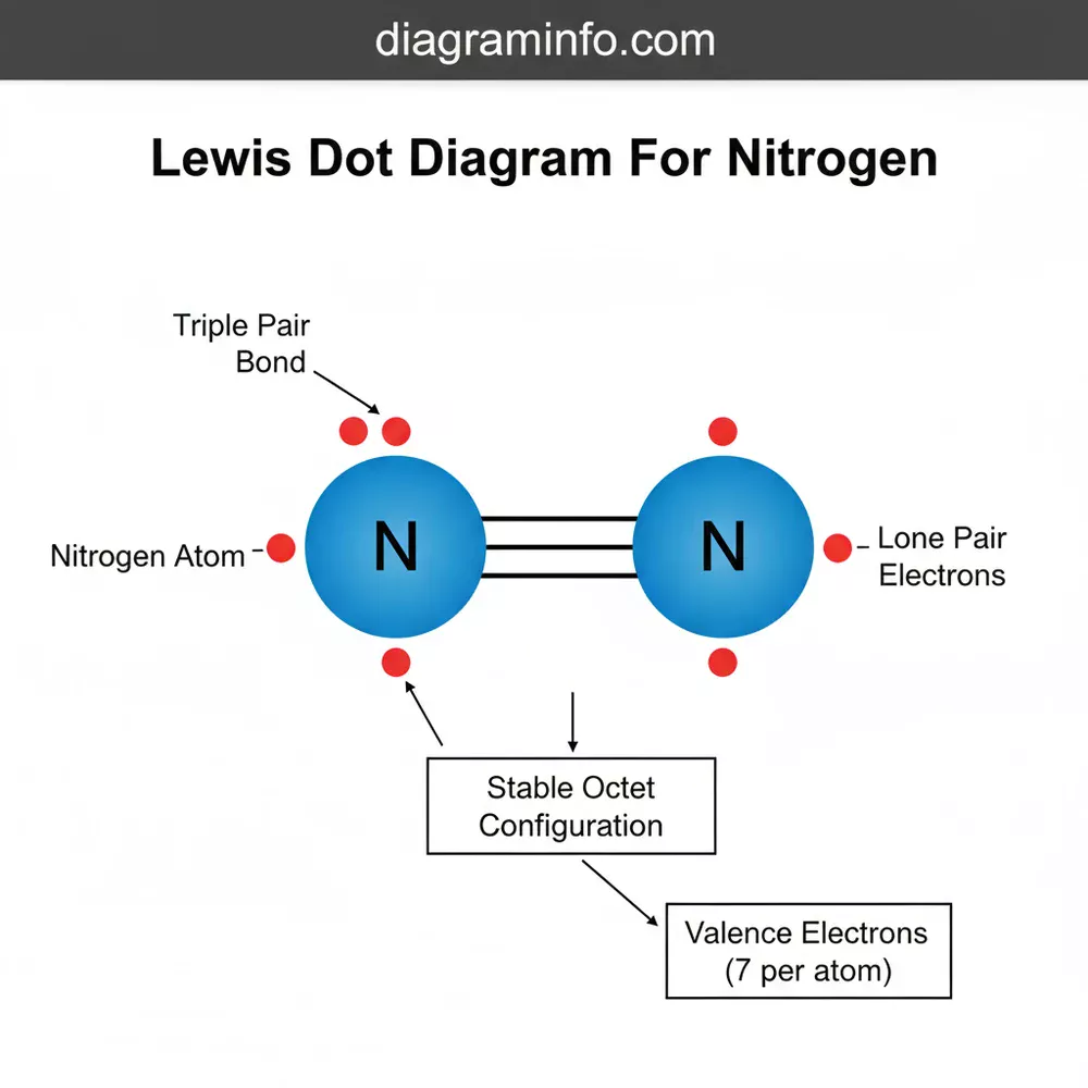 lewis dot diagram for nitrogen diagram with labeled components and explanations