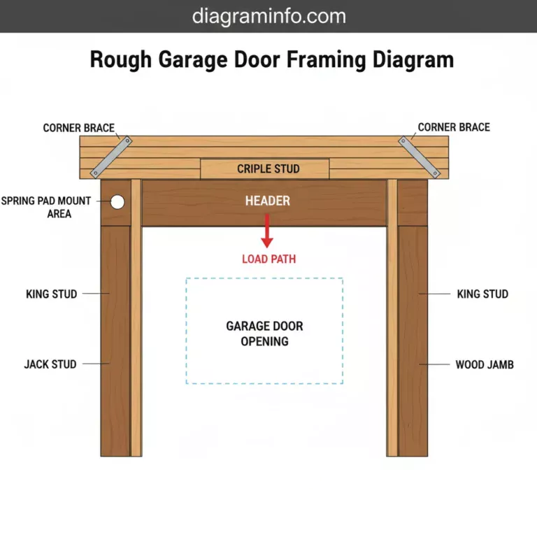 rough garage door framing diagram diagram with labeled components and explanations