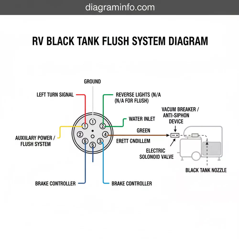 rv black tank flush system diagram diagram with labeled components and explanations