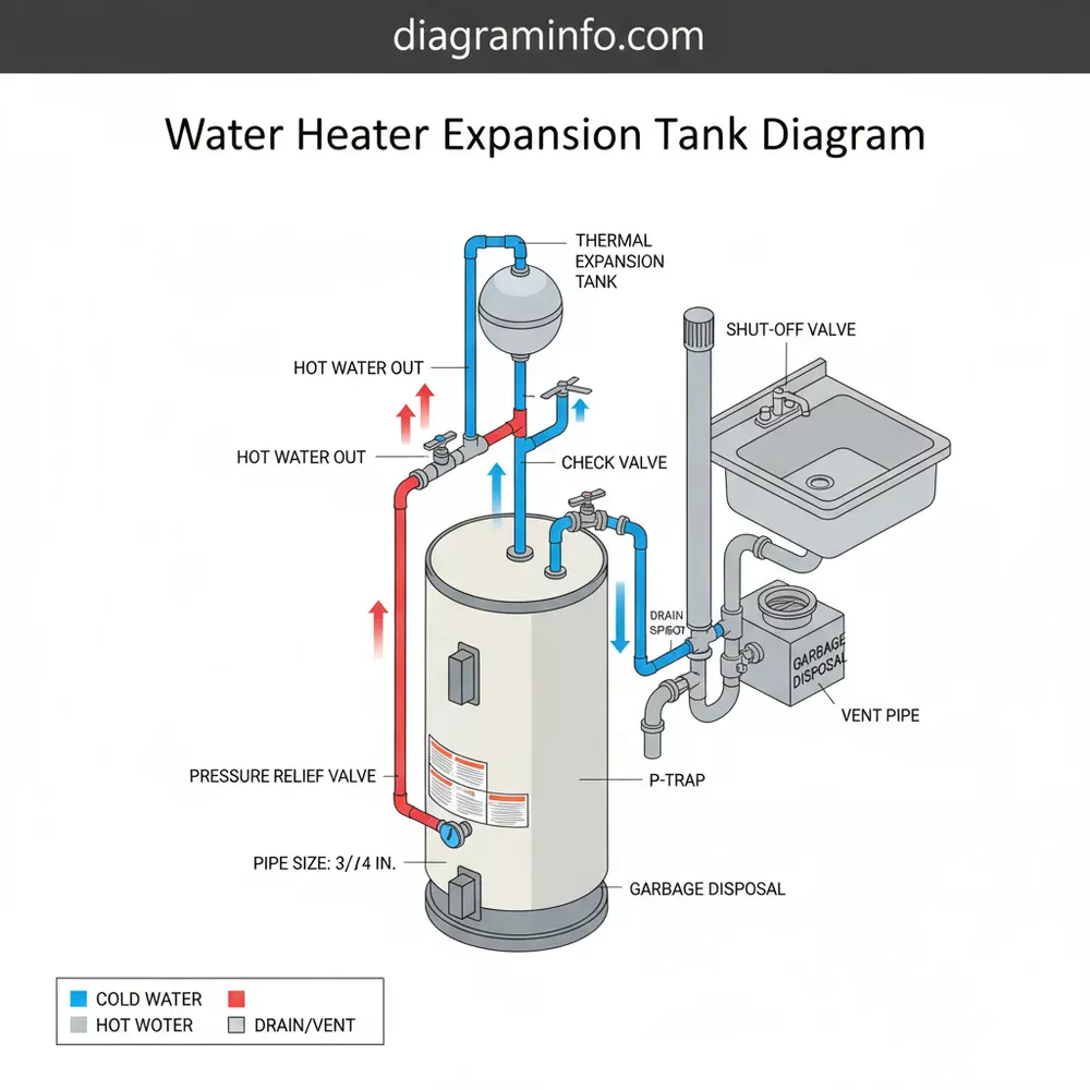 water heater expansion tank diagram diagram with labeled components and explanations