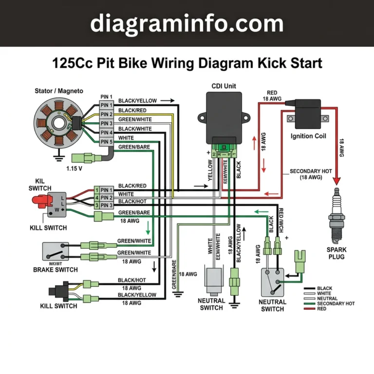 125cc pit bike wiring diagram kick start diagram with labeled components and explanations