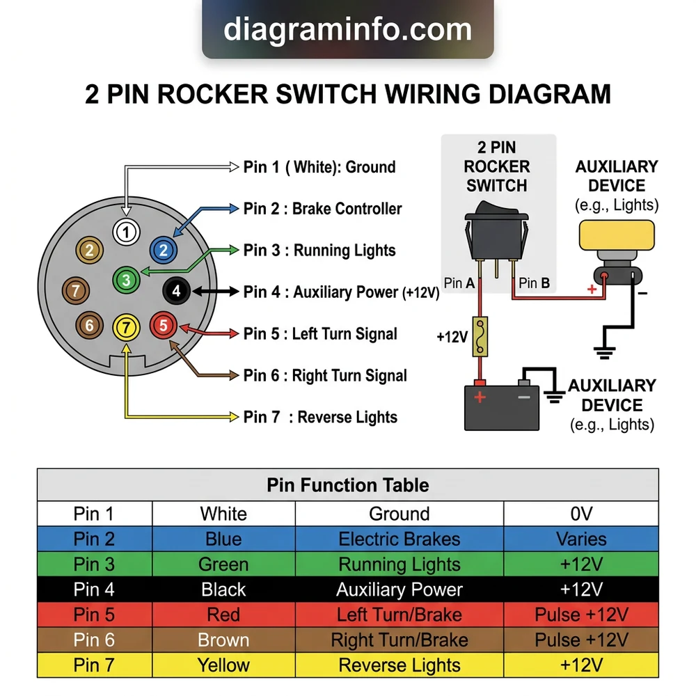 2-Pin Rocker Switch Trailer Wiring Diagram: Auxiliary Power Guide 2026