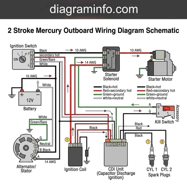 2 stroke mercury outboard wiring diagram schematic diagram with labeled components and explanations