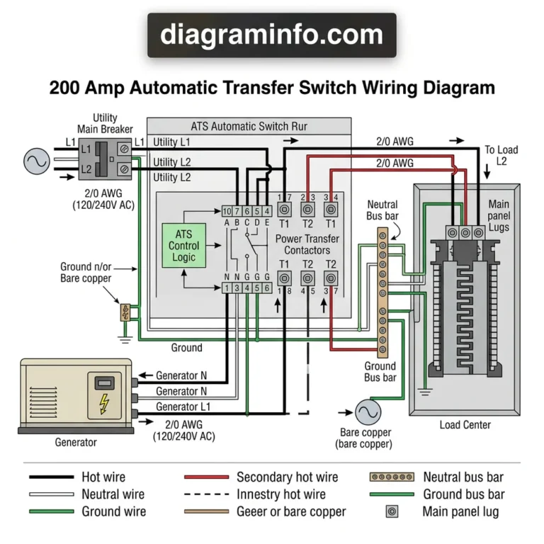 200 amp automatic transfer switch wiring diagram diagram with labeled components and explanations