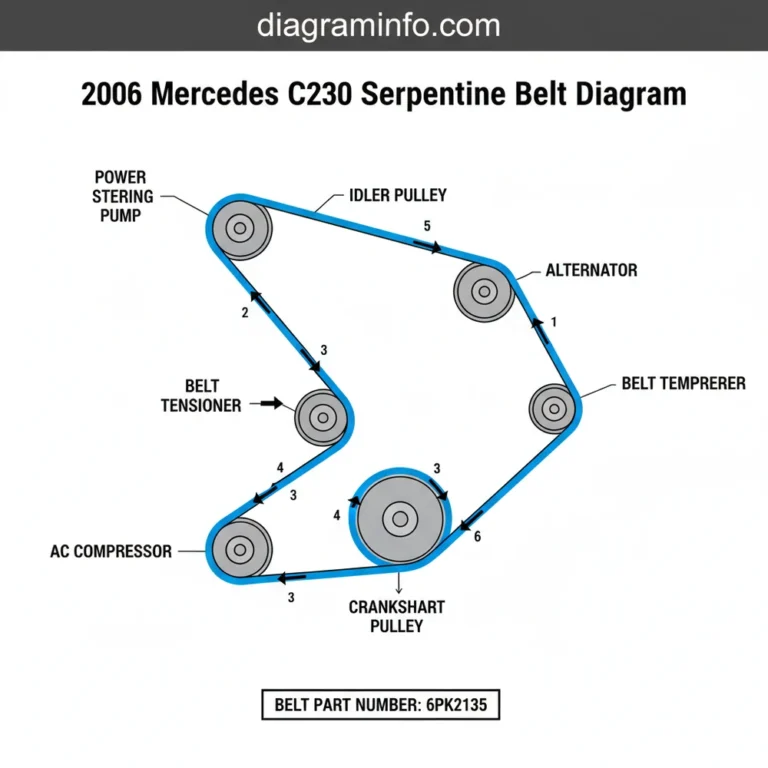 2006 mercedes c230 serpentine belt diagram diagram with labeled components and explanations