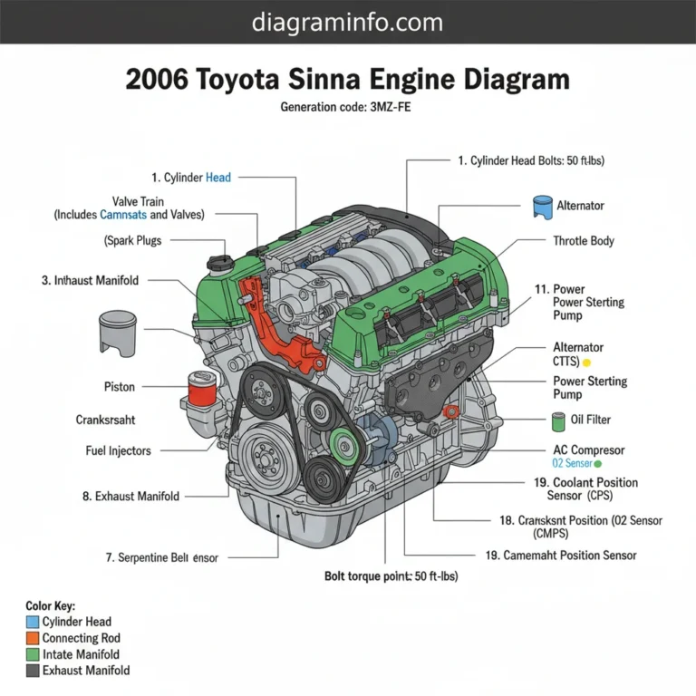 2006 toyota sienna engine diagram diagram with labeled components and explanations