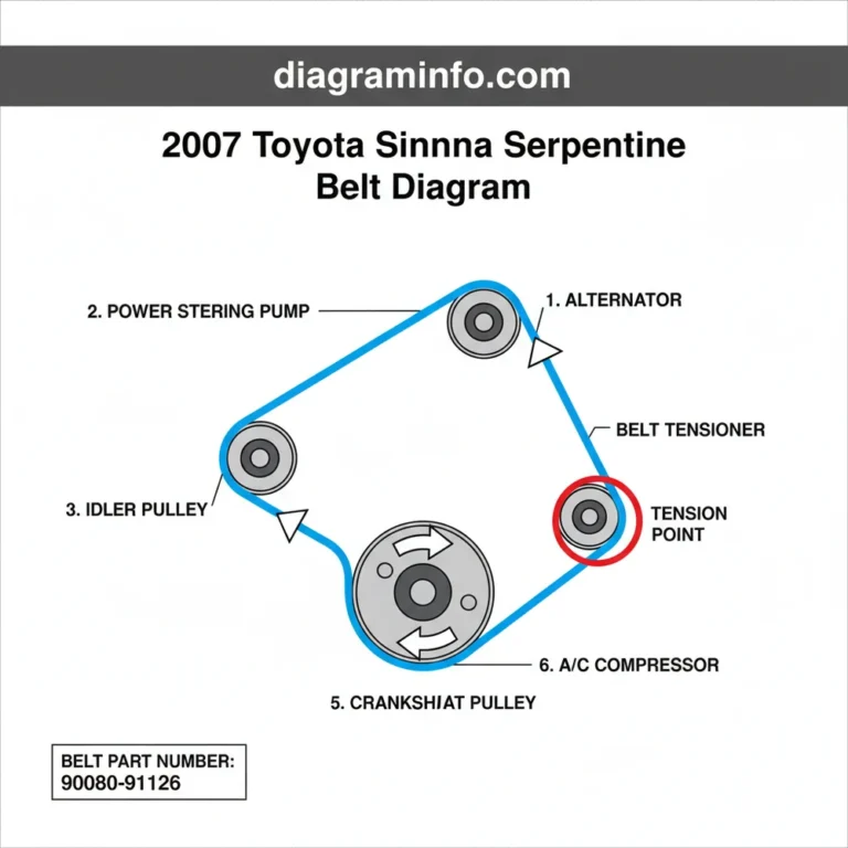 2007 toyota sienna serpentine belt diagram diagram with labeled components and explanations