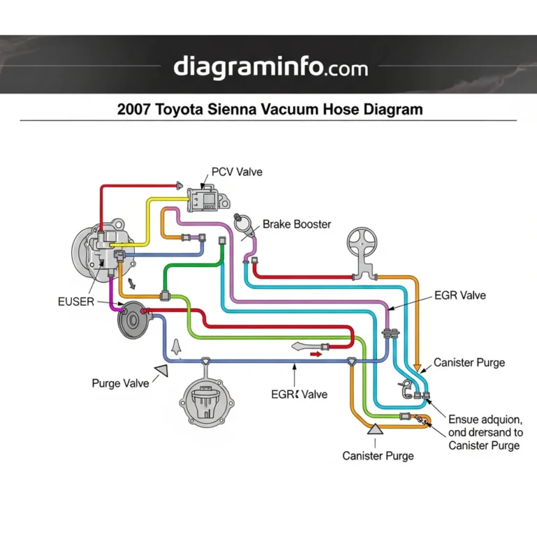 2007 toyota sienna vacuum hose diagram diagram with labeled components and explanations
