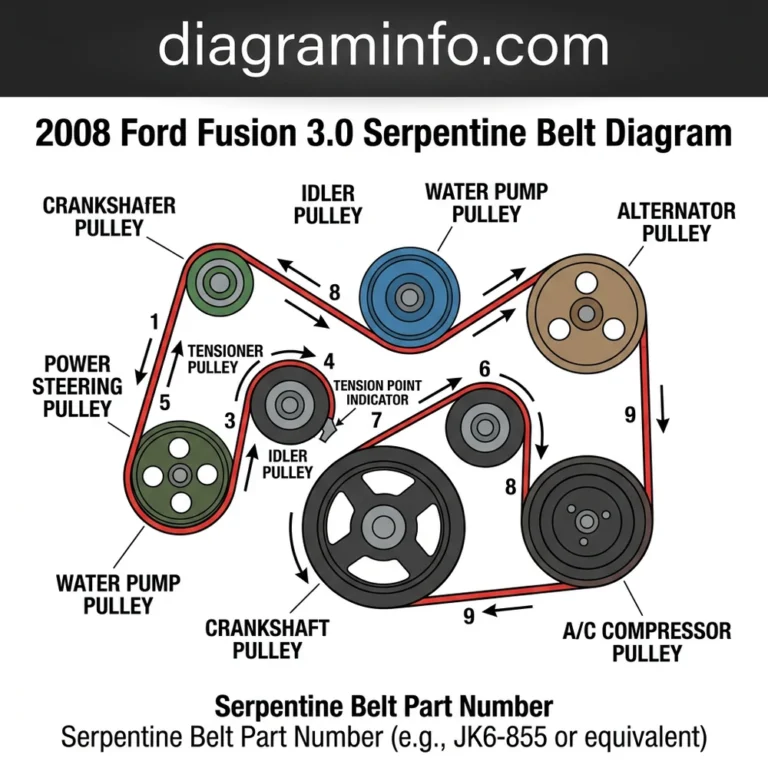 2008 ford fusion 3.0 serpentine belt diagram diagram with labeled components and explanations