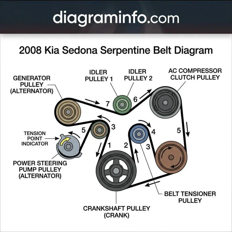 2008 kia sedona serpentine belt diagram diagram with labeled components and explanations