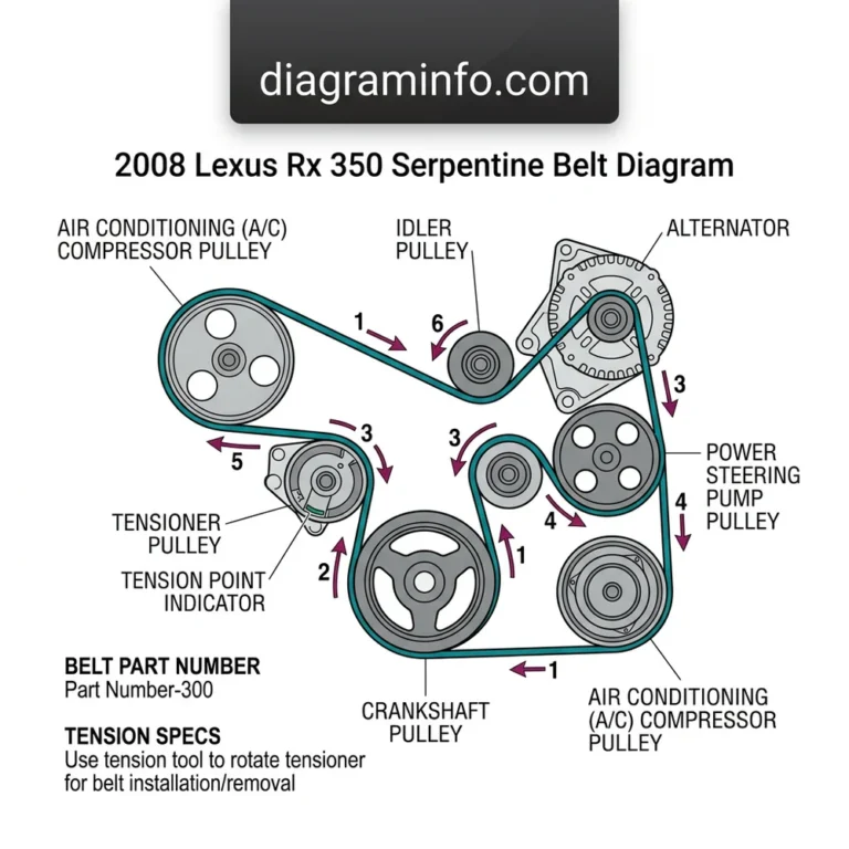 2008 lexus rx 350 serpentine belt diagram diagram with labeled components and explanations