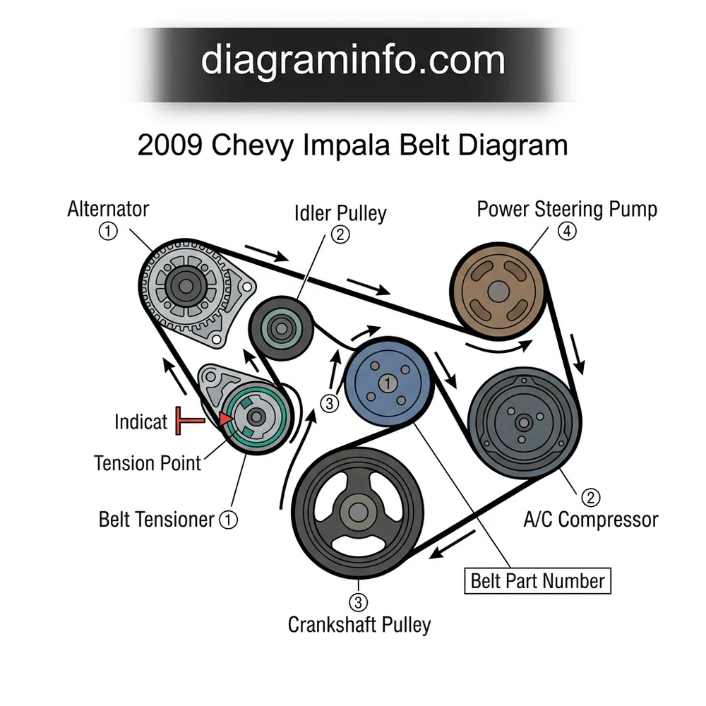 2009 chevy impala belt diagram diagram with labeled components and explanations