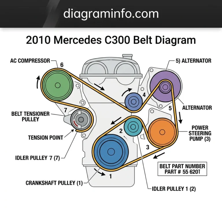2010 mercedes c300 belt diagram diagram with labeled components and explanations