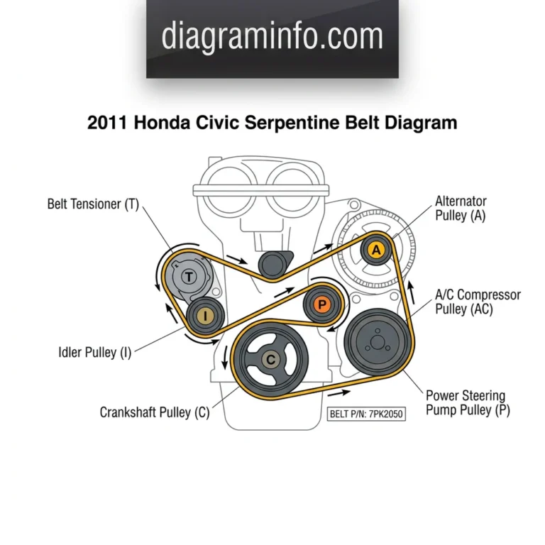 2011 honda civic serpentine belt diagram diagram with labeled components and explanations