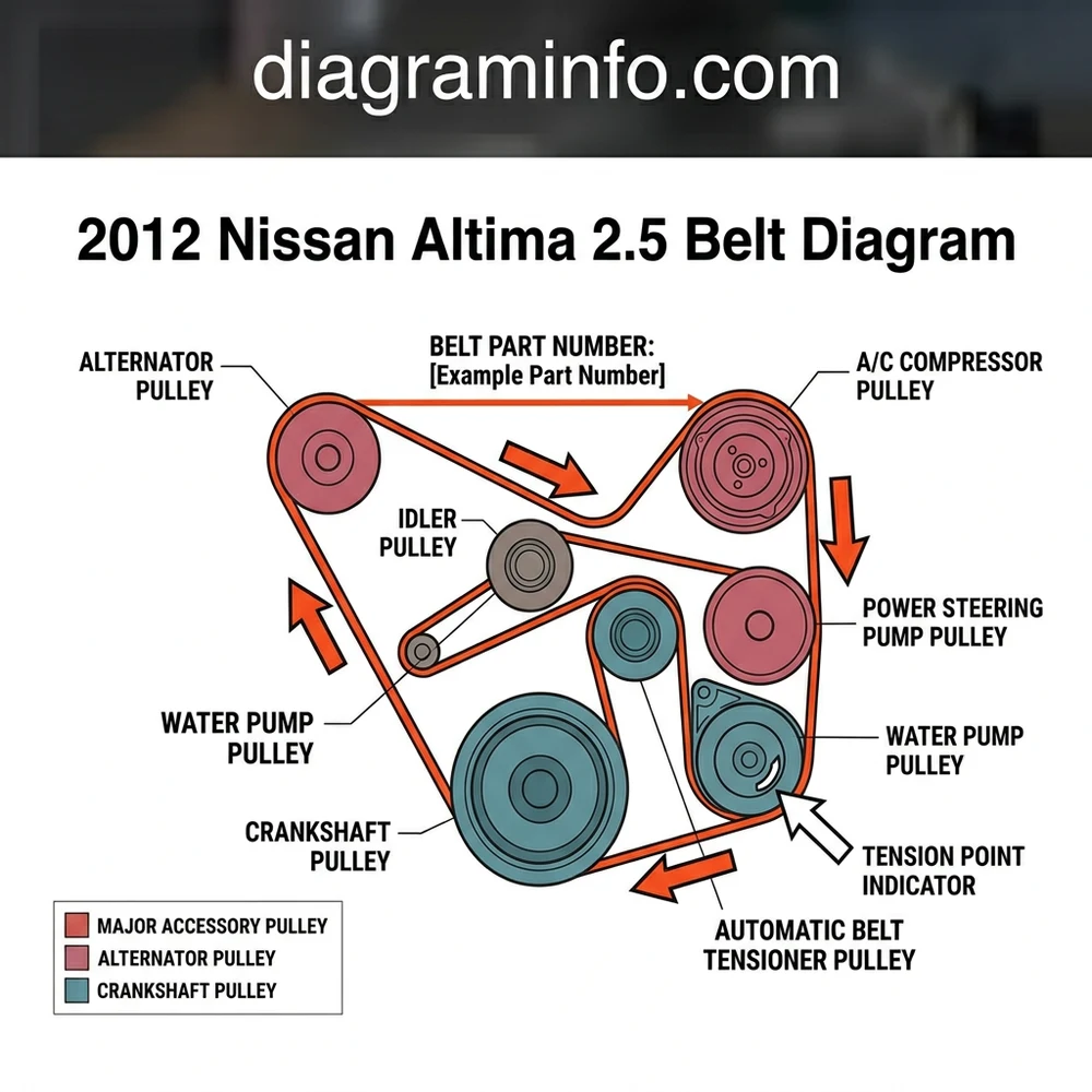 2012 nissan altima 2.5 belt diagram diagram with labeled components and explanations