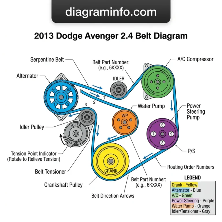 2013 dodge avenger 2.4 belt diagram diagram with labeled components and explanations