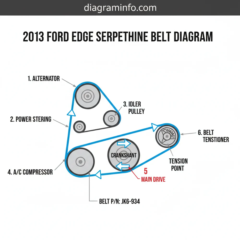 2013 ford edge serpentine belt diagram diagram with labeled components and explanations