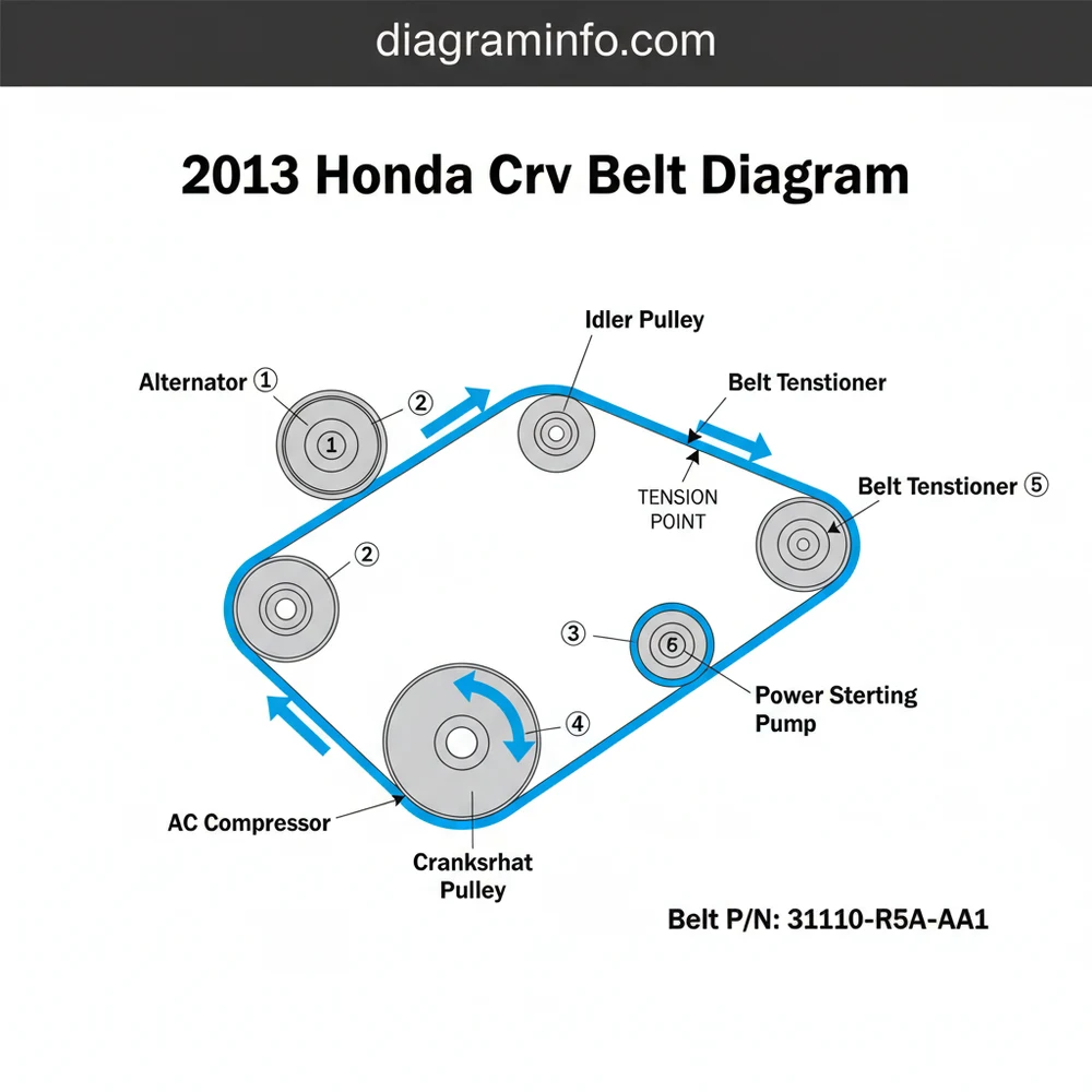 Honda CRV 2013 Serpentine Belt Diagram: Proper Routing 2026