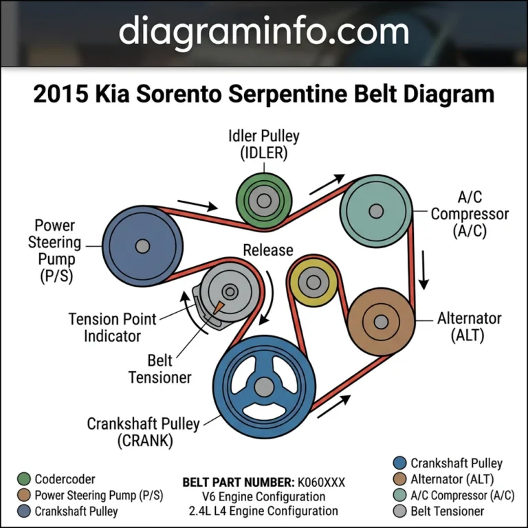 2015 kia sorento serpentine belt diagram diagram with labeled components and explanations