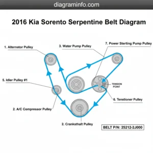 2016 kia sorento serpentine belt diagram diagram with labeled components and explanations