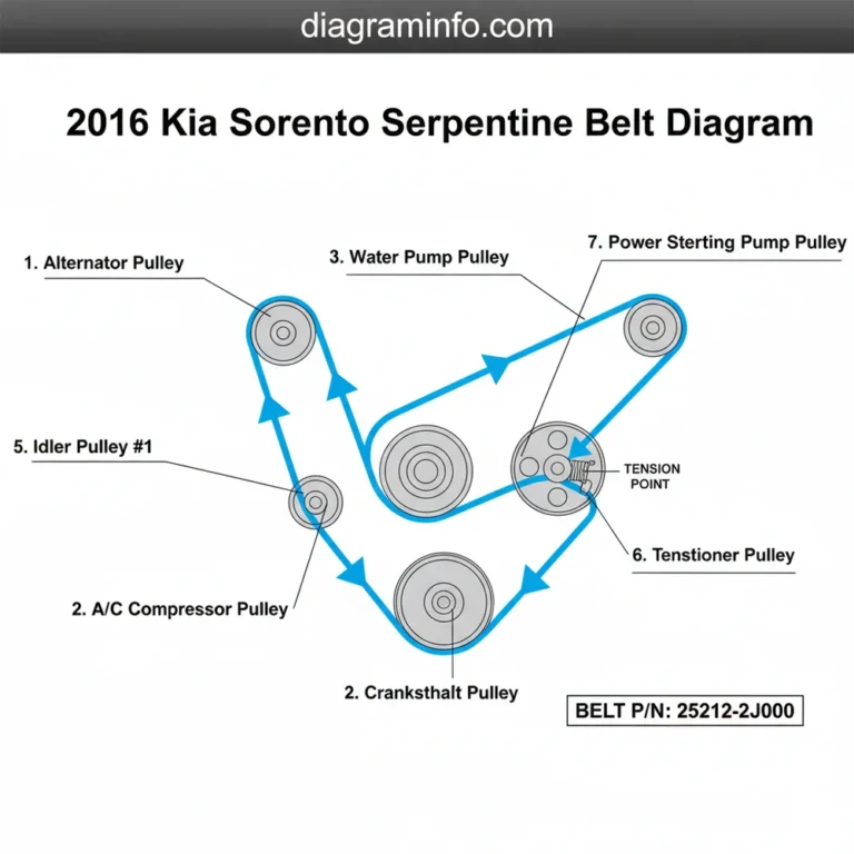 2016 kia sorento serpentine belt diagram diagram with labeled components and explanations